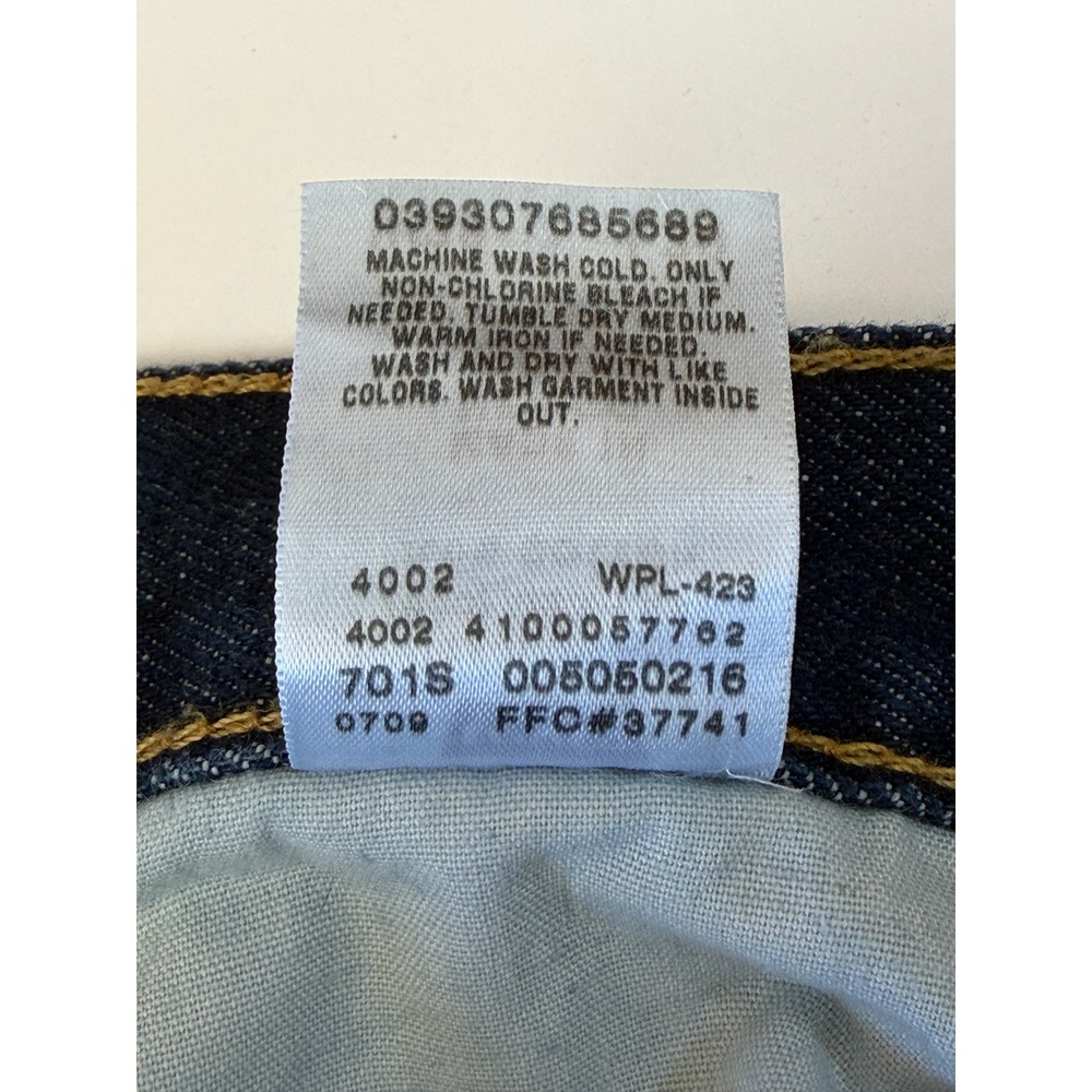 Levis 505 Regular Fit Jeans Mens 38x30 Dark Wash Straight Leg Denim Indigo - Picture 6 of 9